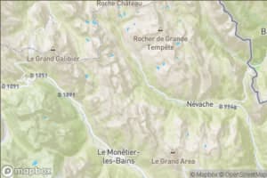 Map showing location of “Waterfall on the Chardonnet” in Névache, France