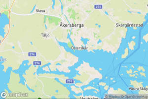 Map showing location of “An evening on the Trälhavet shore” in Åkersberga, Sweden