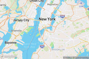 Map showing location of “Breathtaking Brooklyn Bridge night panorama” in New York City, United States of America