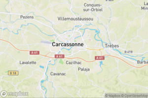 Map showing location of “Eccentric concentric circles in Carcassonne citadel” in Carcassonne, France