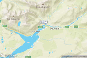 Map showing location of “Kilchurn Castle” in Lochawe, Scotland