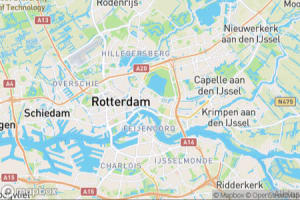 Map showing location of “Rotterdam Cube Houses: Disoriented” in municipalité de Rotterdam, Pays-Bas