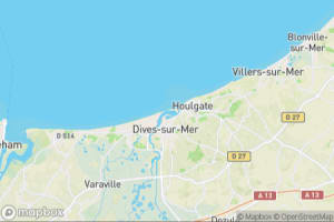 Map showing location of “Rusty” in Cabourg, France