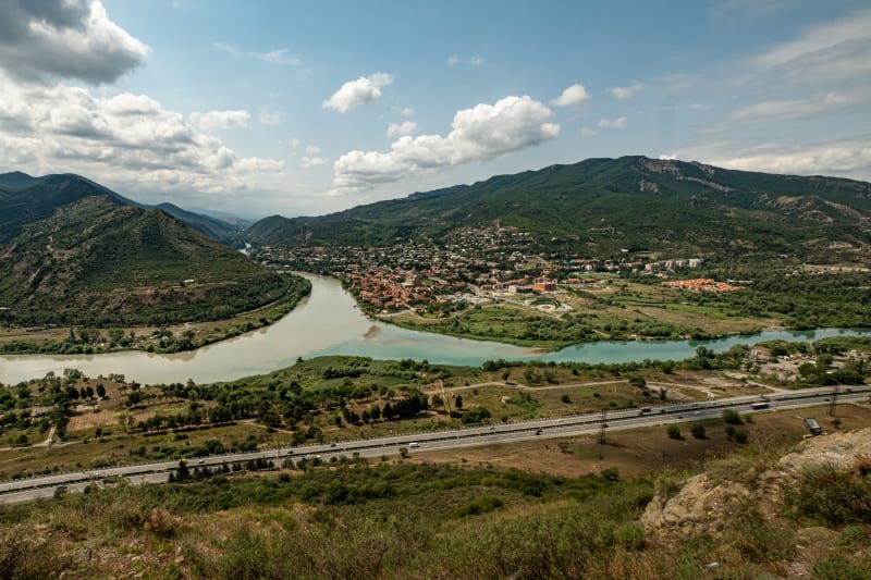The view over Mtskheta from Jvari Monastery
