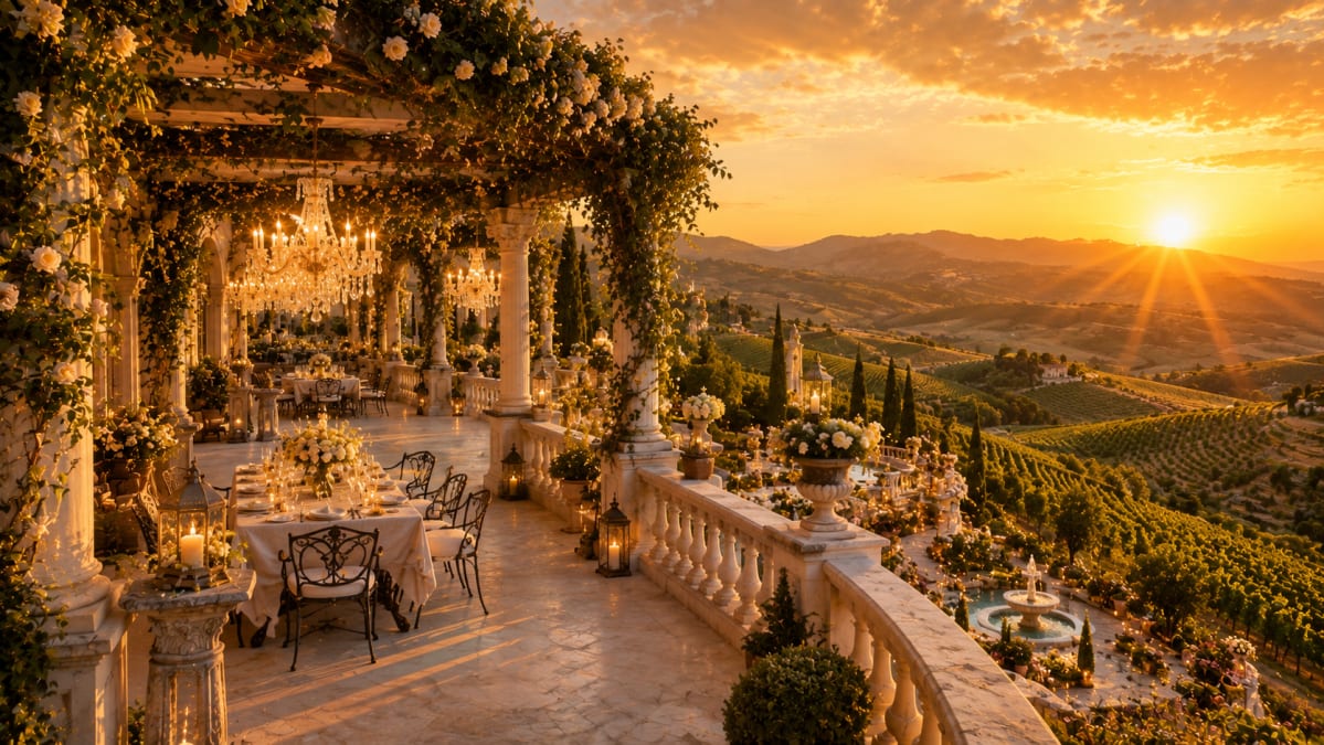Vineyard Terrace at Golden Hour