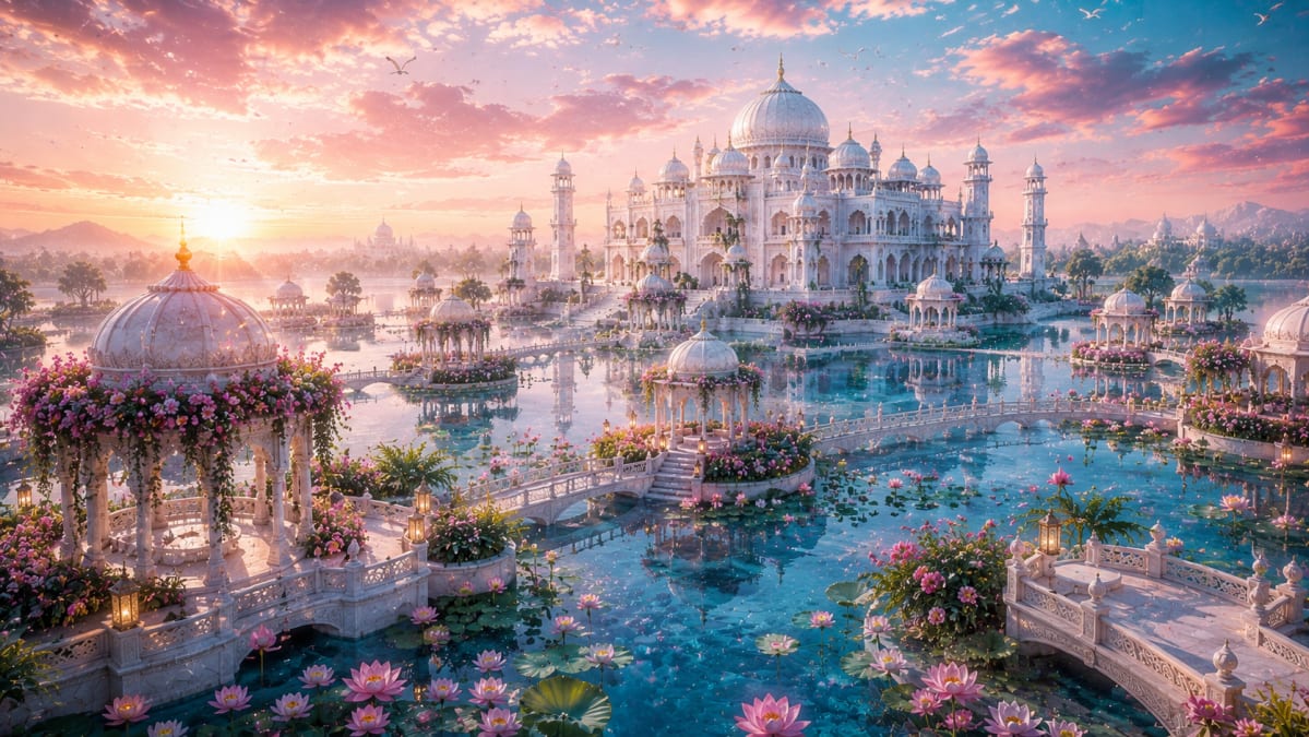 Lotus Palace at Pink Sunrise