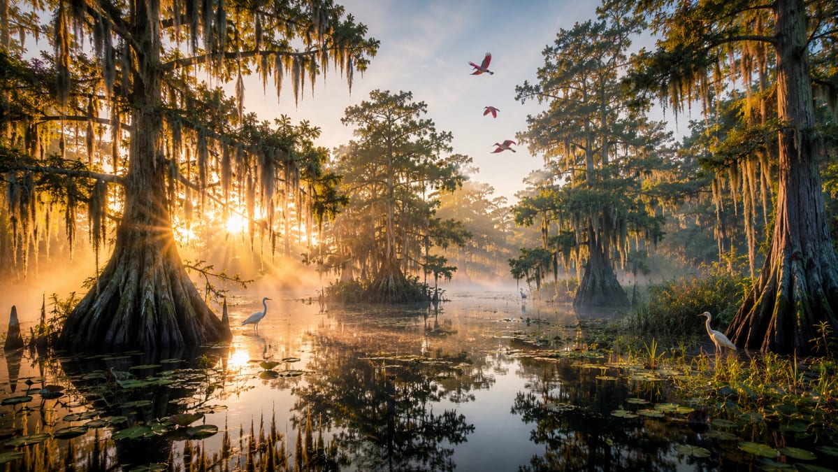 Cypress Swamp at Golden Sunrise
