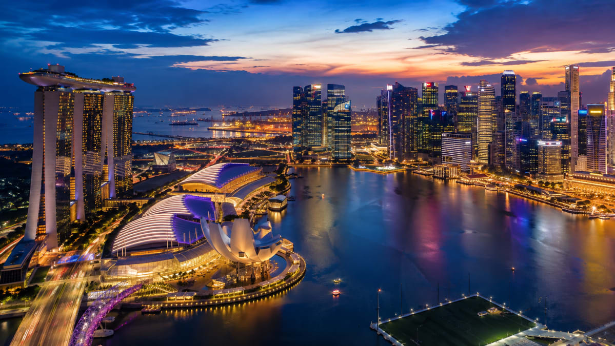 Singapore Marina Bay at Blue Hour