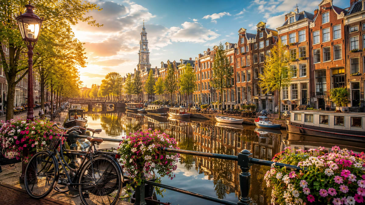 Amsterdam Canal at Golden Hour