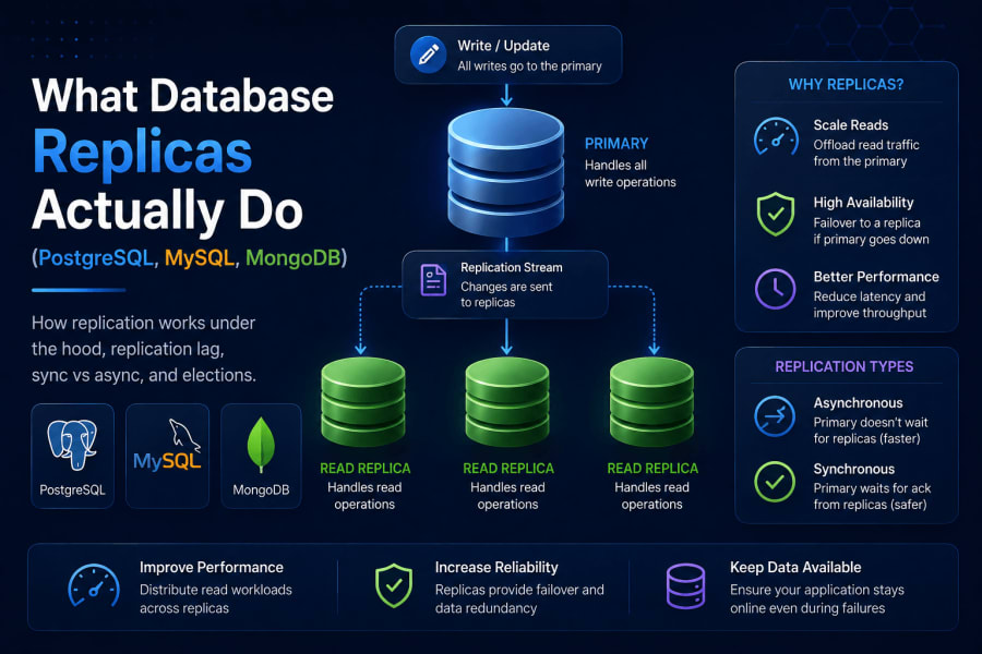 What Database Replicas Actually Do (PostgreSQL, MySQL, MongoDB)
