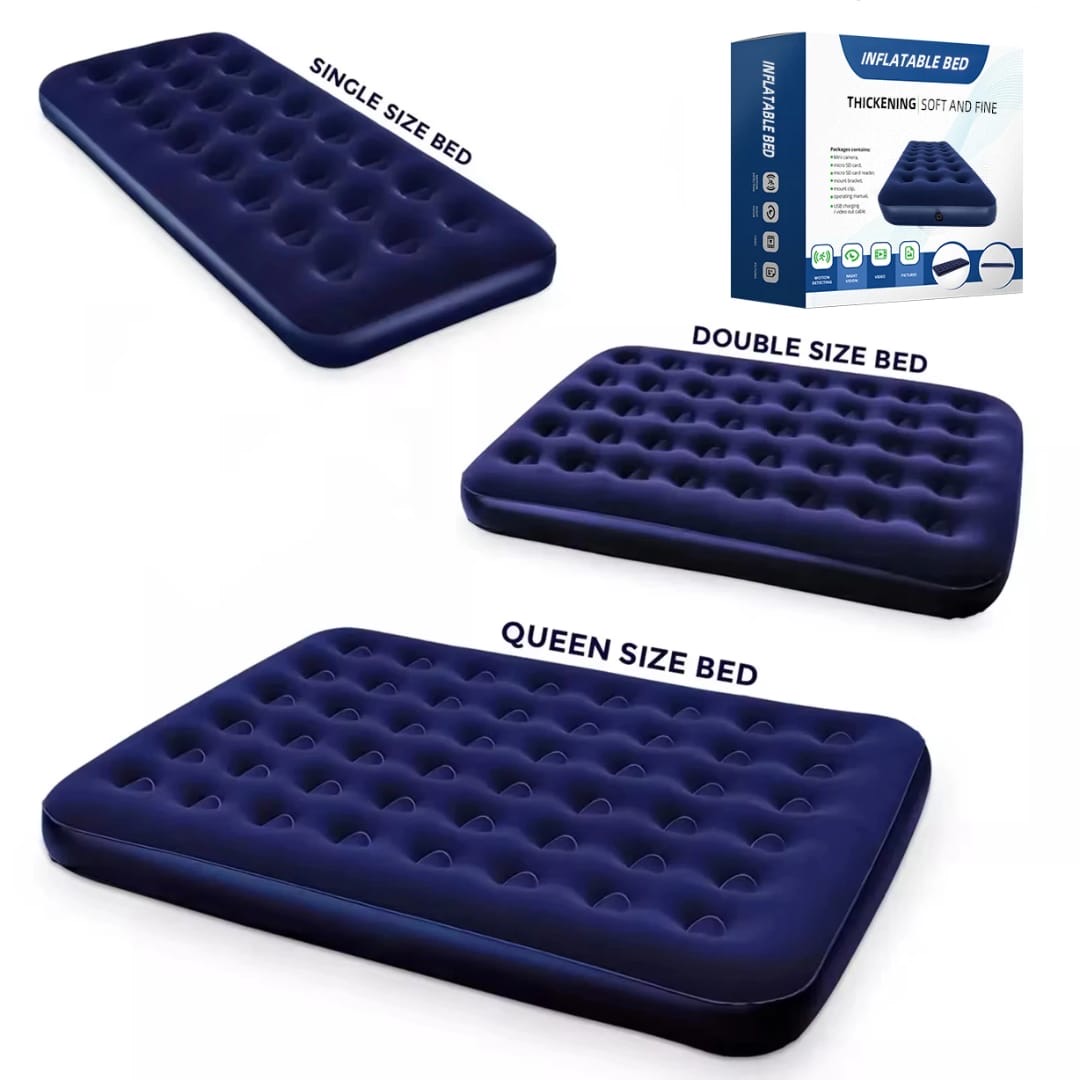 Heavy-Duty Flocked Inflatable Queen Air Bed