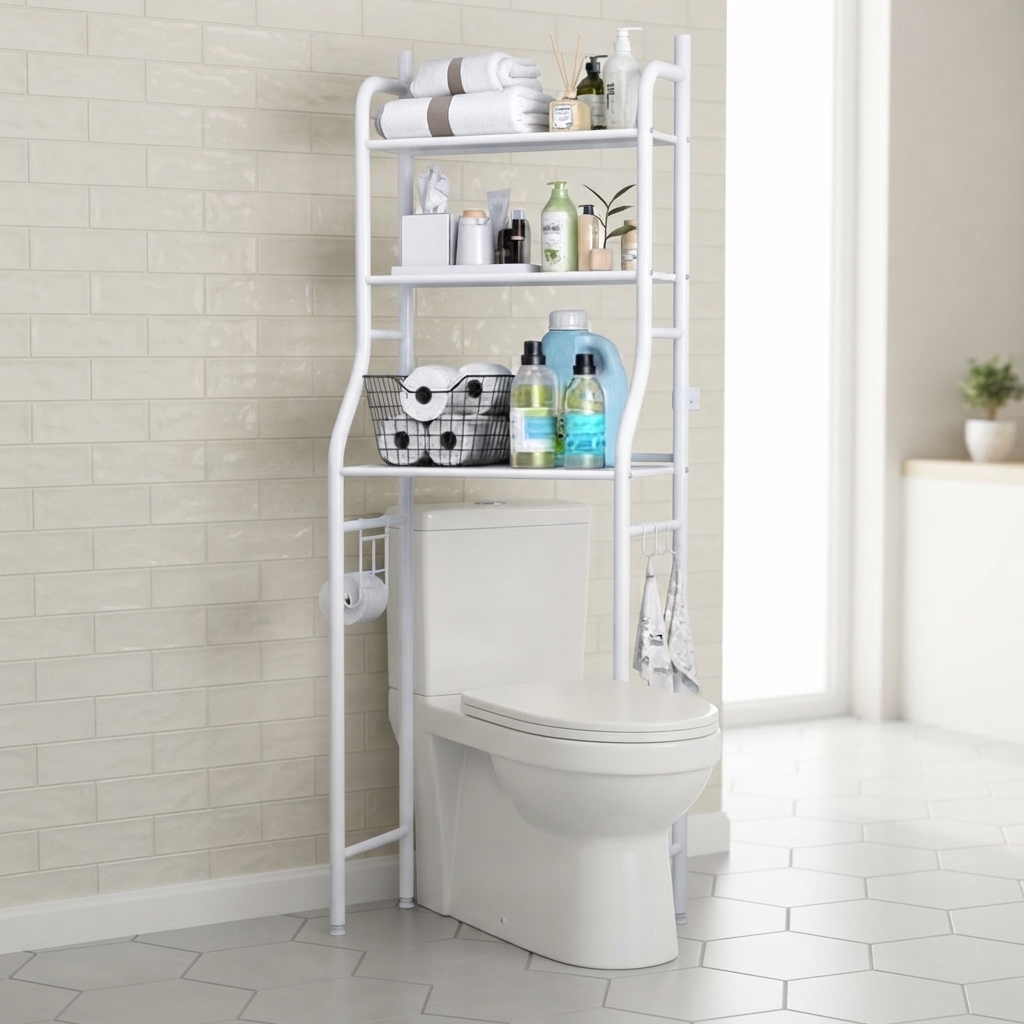 3-Tier Premium Over-The-Toilet Bathroom Storage Organizer Rack 