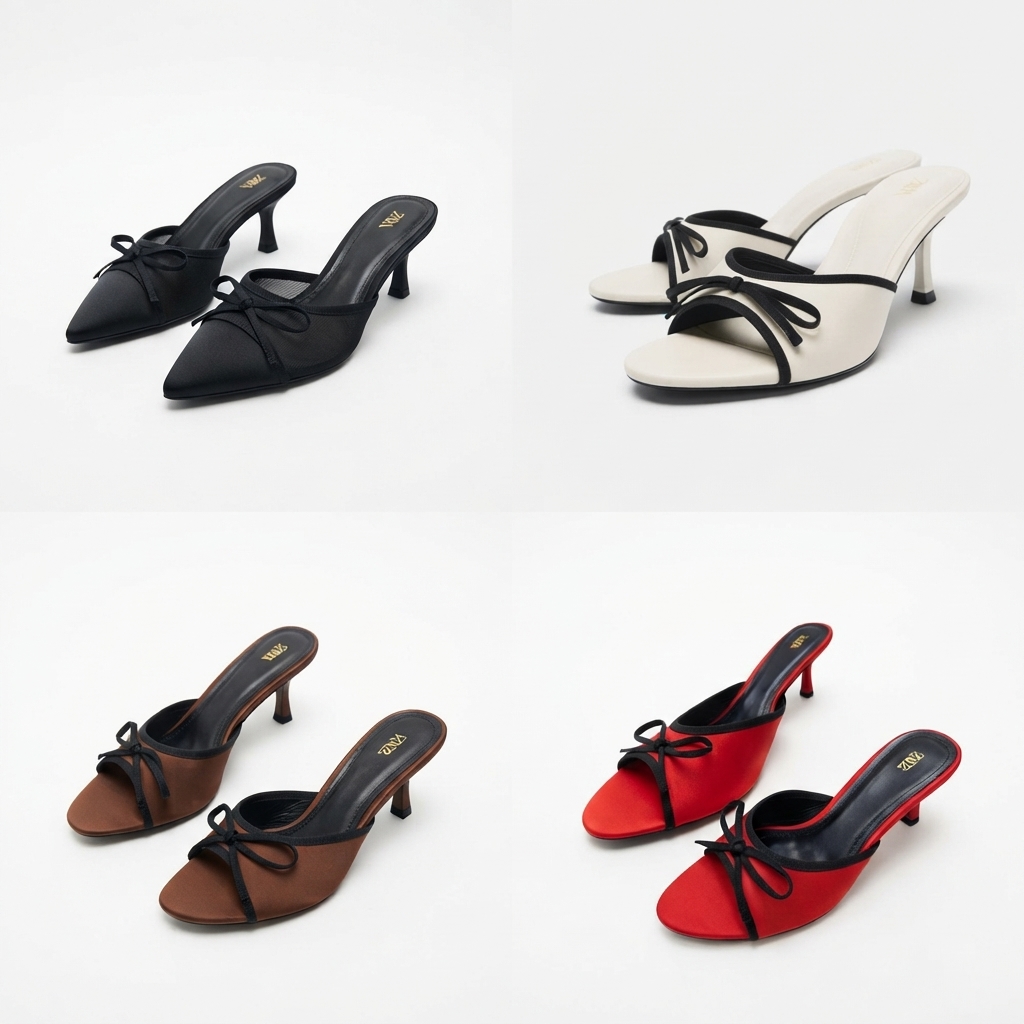Zara Bow Heeled Sandals & Mules 