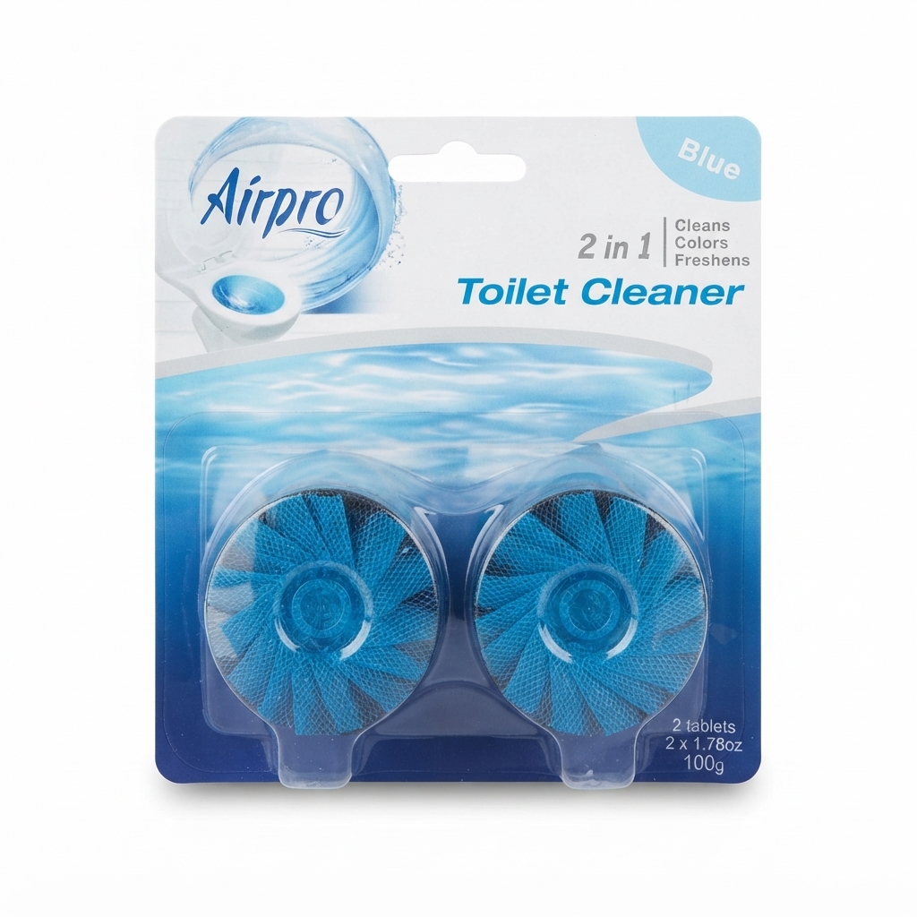 Airpro 2-in-1 Automatic Blue Toilet Bowl Cleaner Tablets (2-Pack)