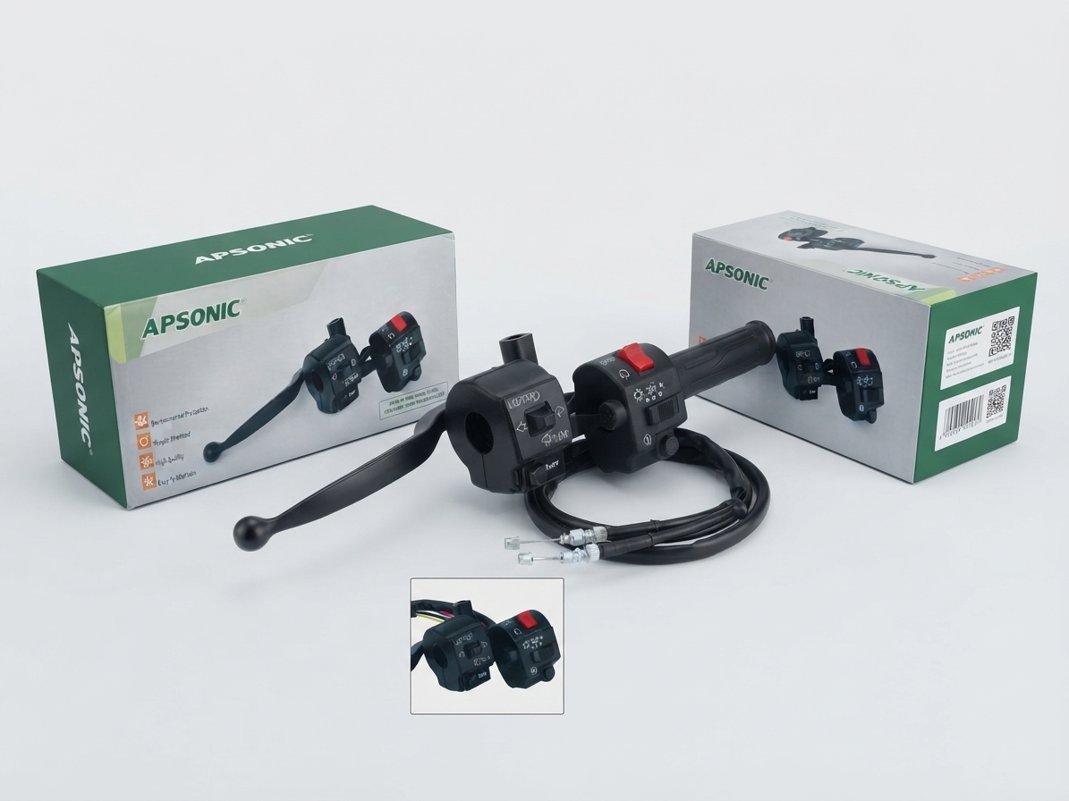 APSONIC Motorcycle Handlebar Switch Control Set (Left & Right Switch Assembly)
