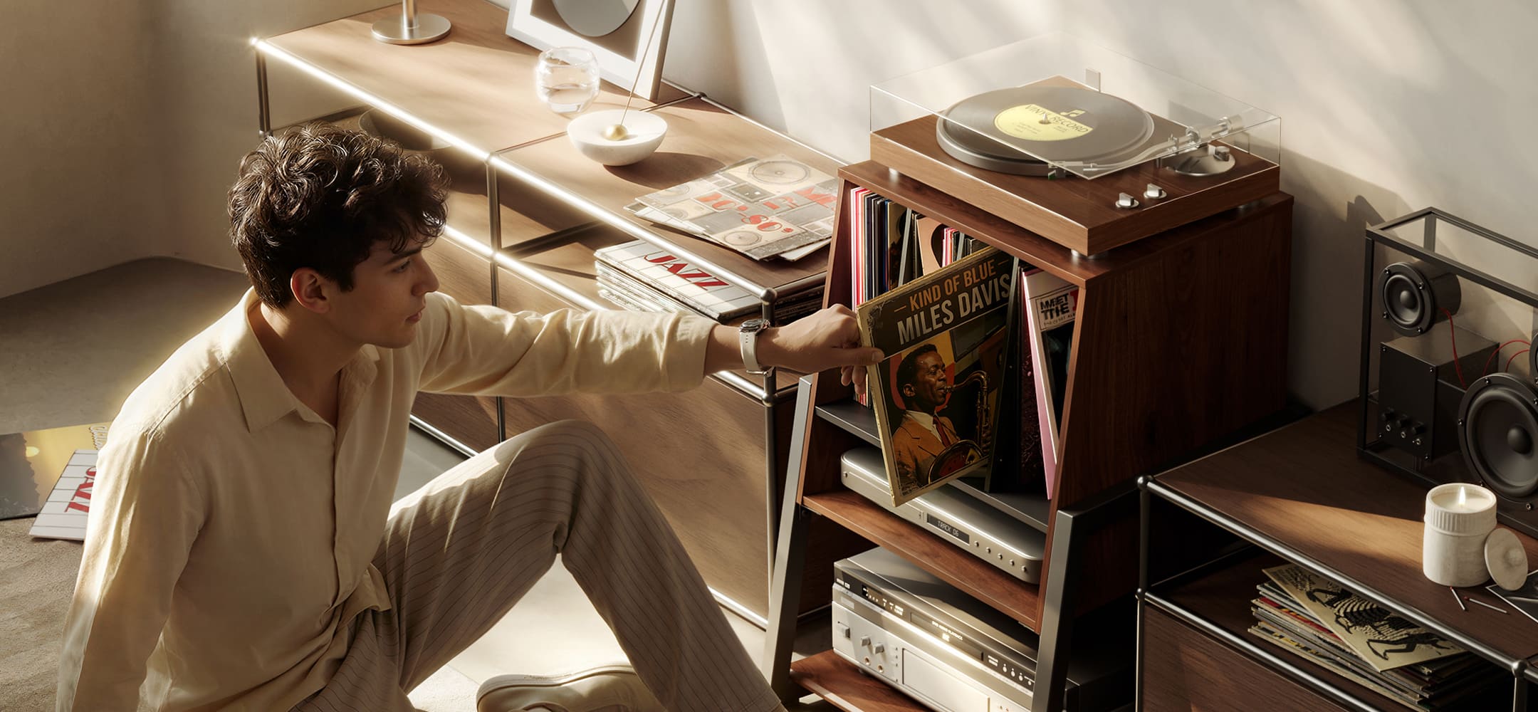 Fitueyes Record Player Stand