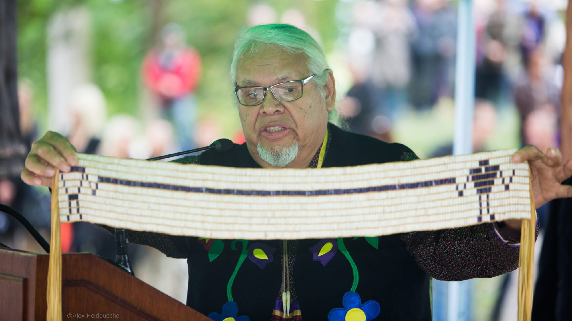 Rick Hill, Indigenous curator of the Emphatic Traditions exhibition