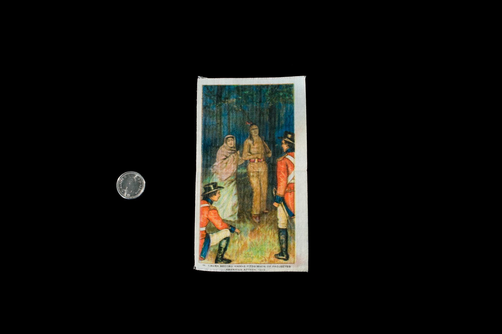 Laura Secord illustration on tobacco silk