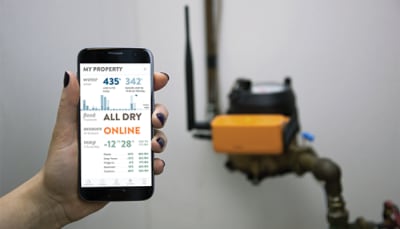 Alert Labs Flowie monitoring app and device.