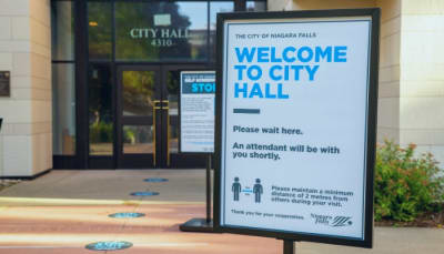 Welcome to city hall signage