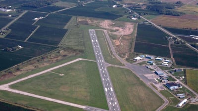 Drone image of the airoprt runway