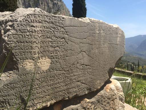 A stone with human language carved into it