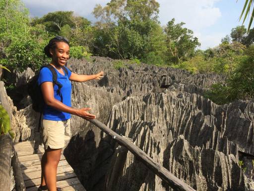 Me standing in front of the jagged rock forest