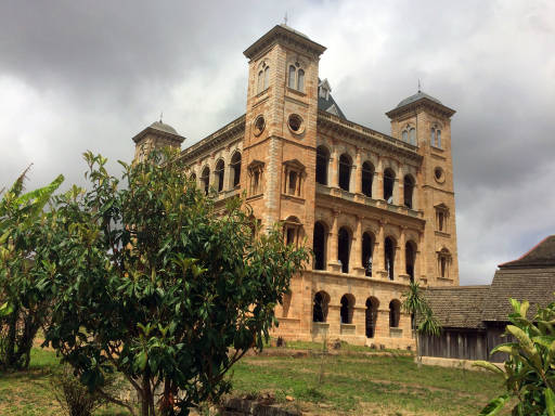 The shell of the Queen's Palace, burned by fire in 1995.