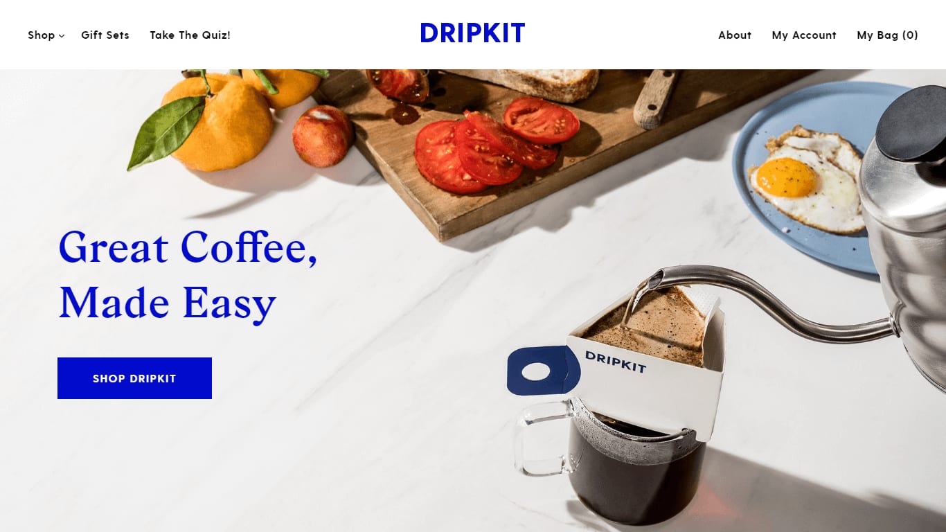 Dripkit homepage.