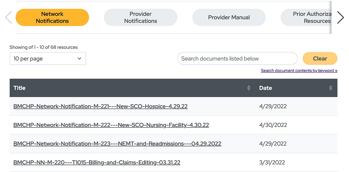 A custom HubSpot component that allows documents to be searched/filtered