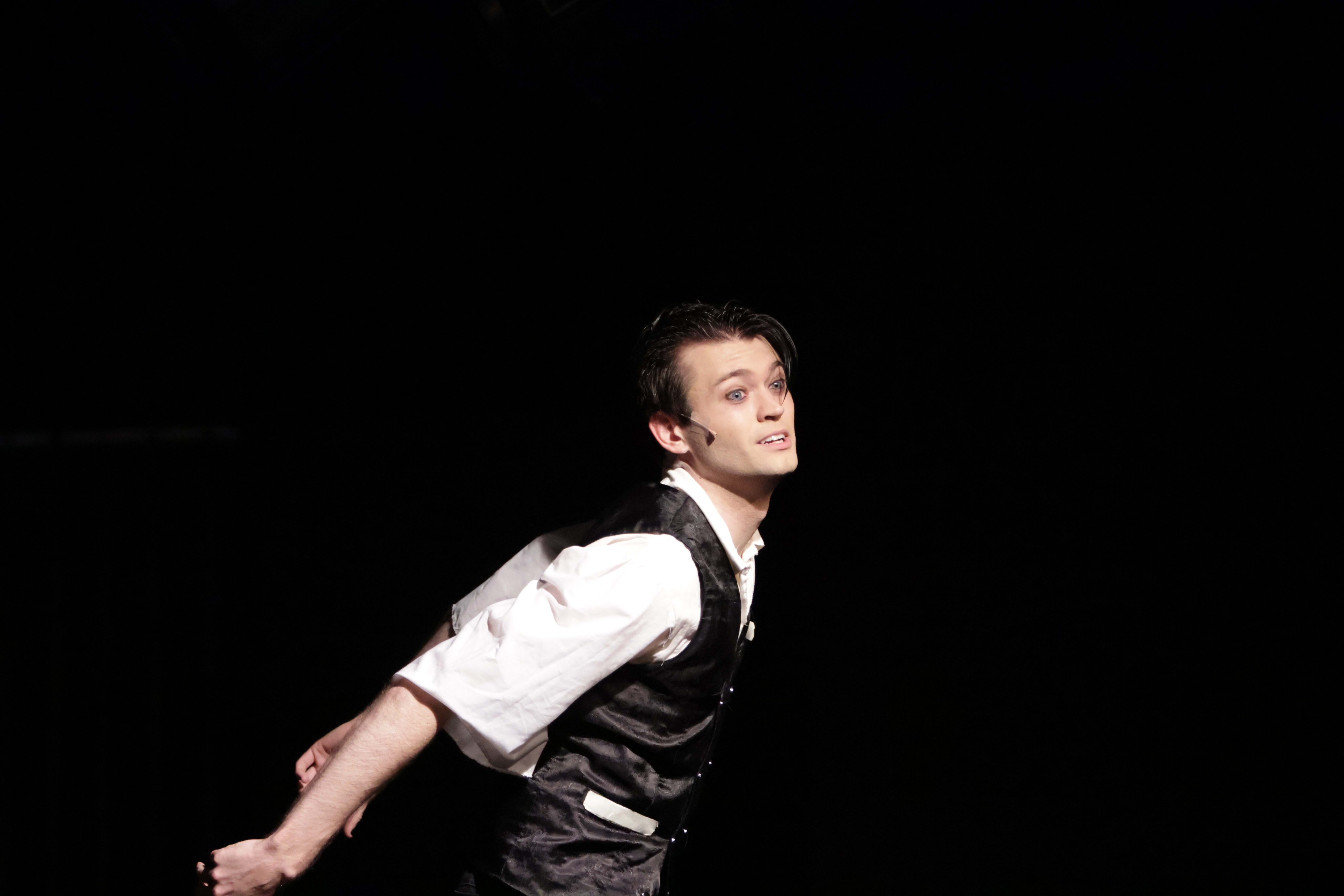 Nick as Edgar Allan Poe in Nevermore, dancing