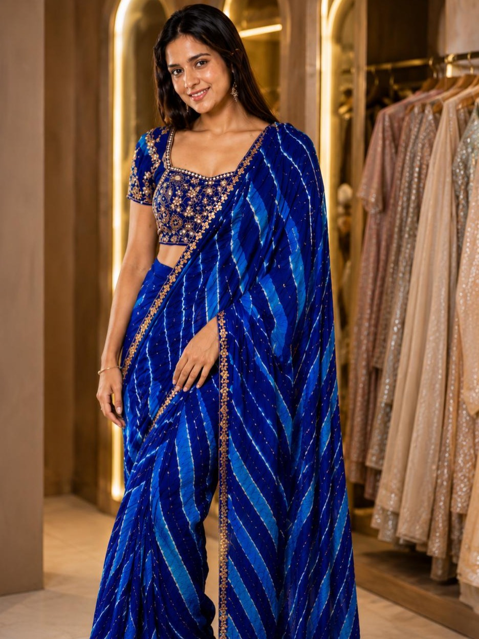 Premium Georgette Saree view 1