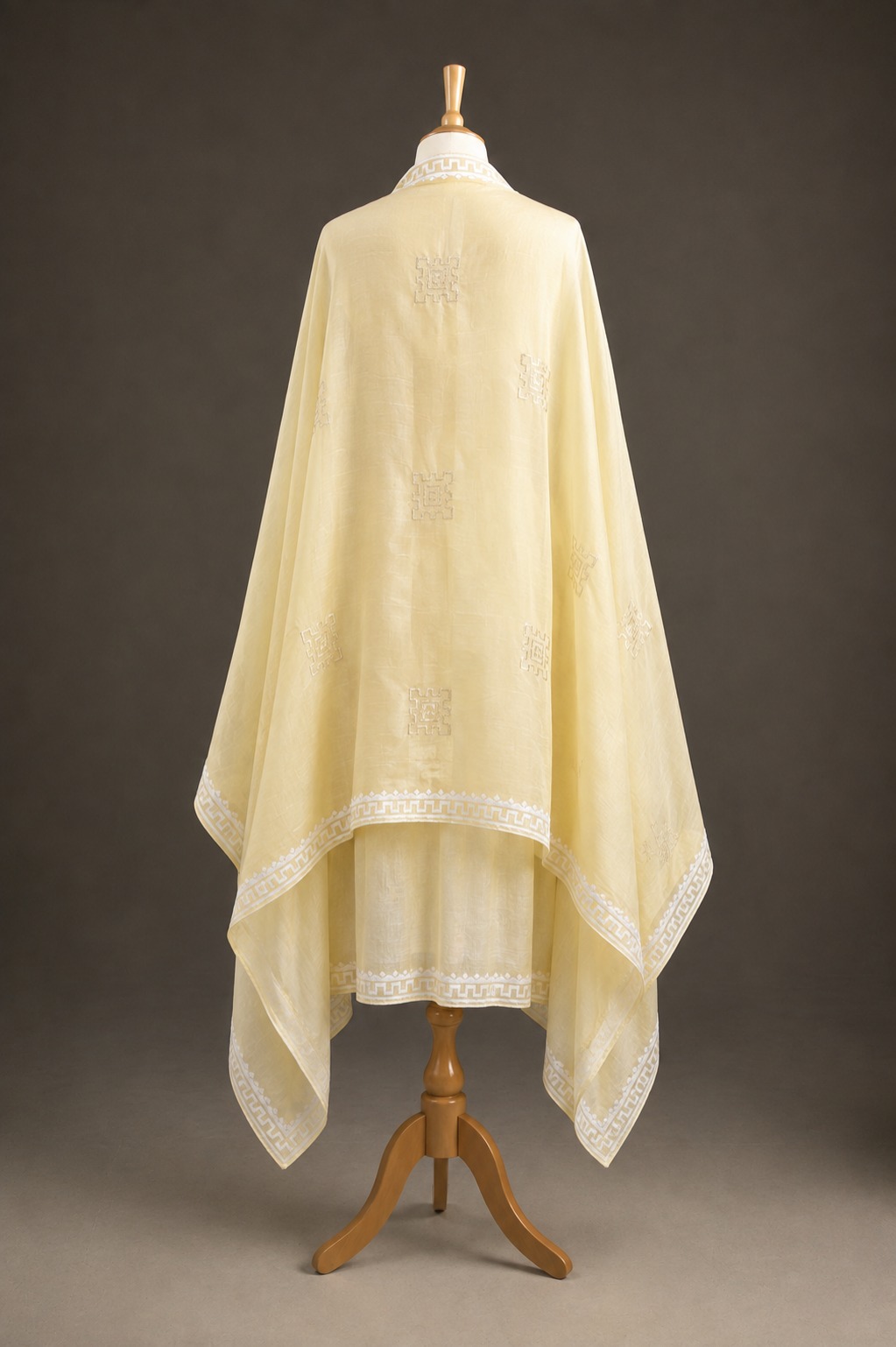 semi stiched chanderi suit view 2