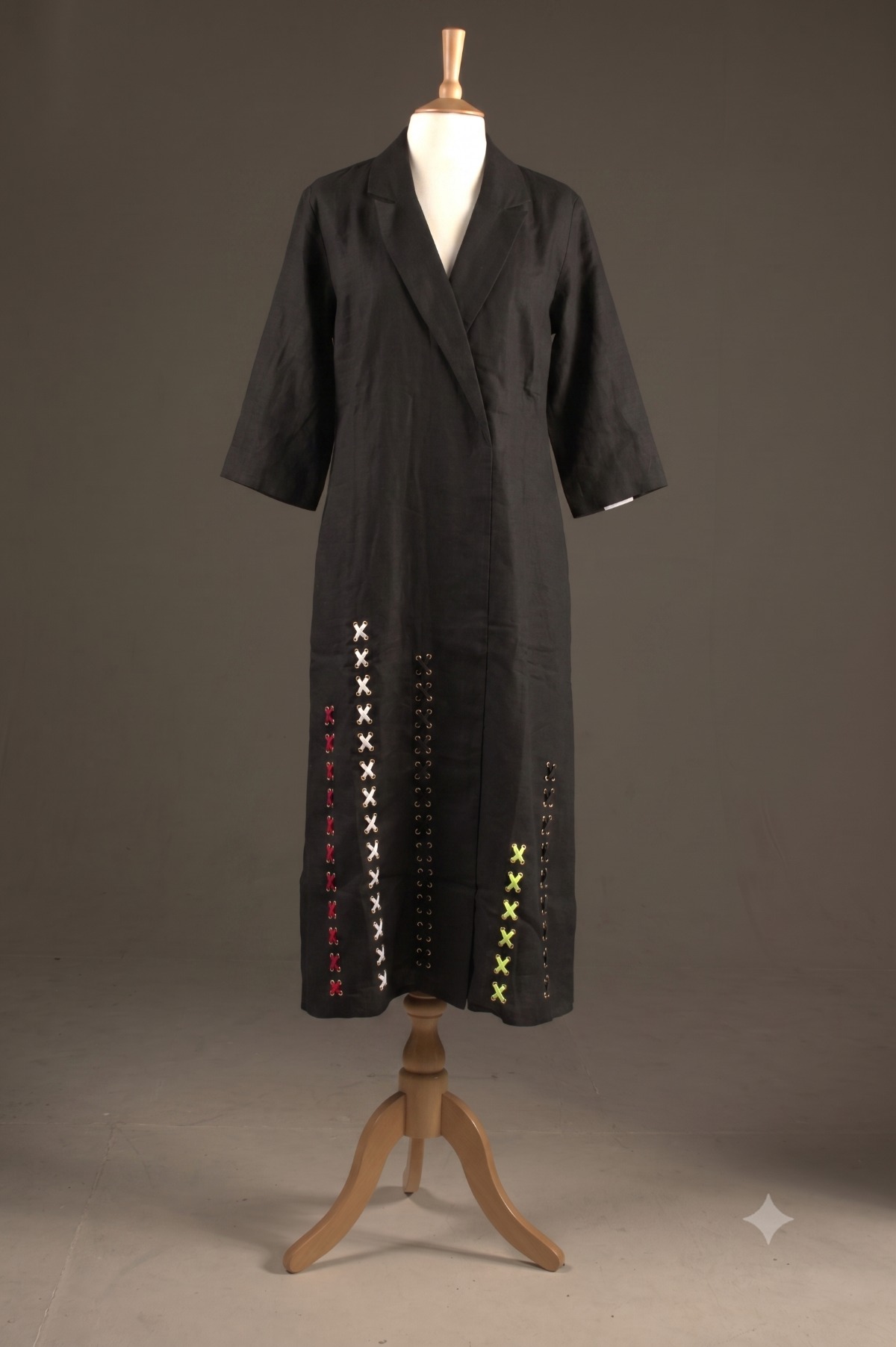tunic black premium cotton view 1