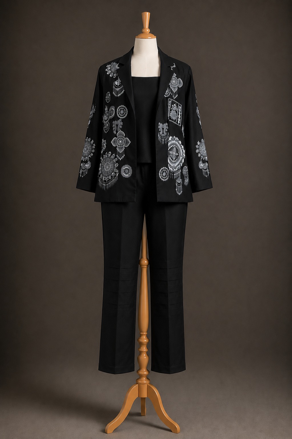 Black Halter Wide-Leg Jumpsuit view 1