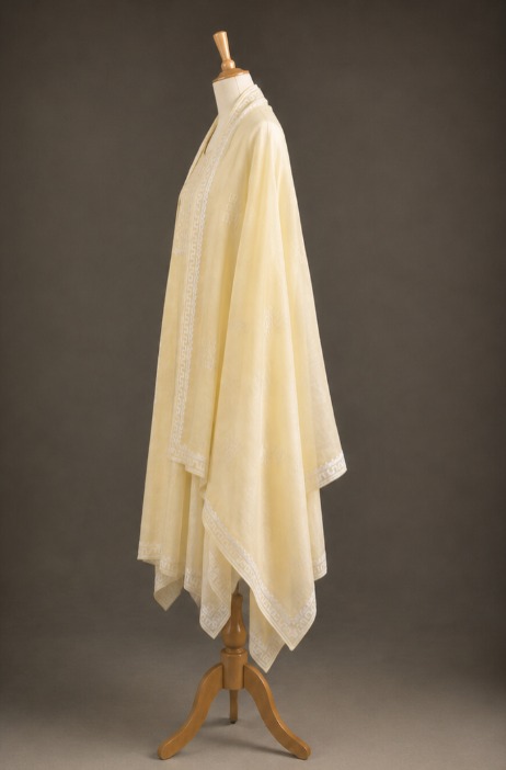 semi stiched chanderi suit view 4
