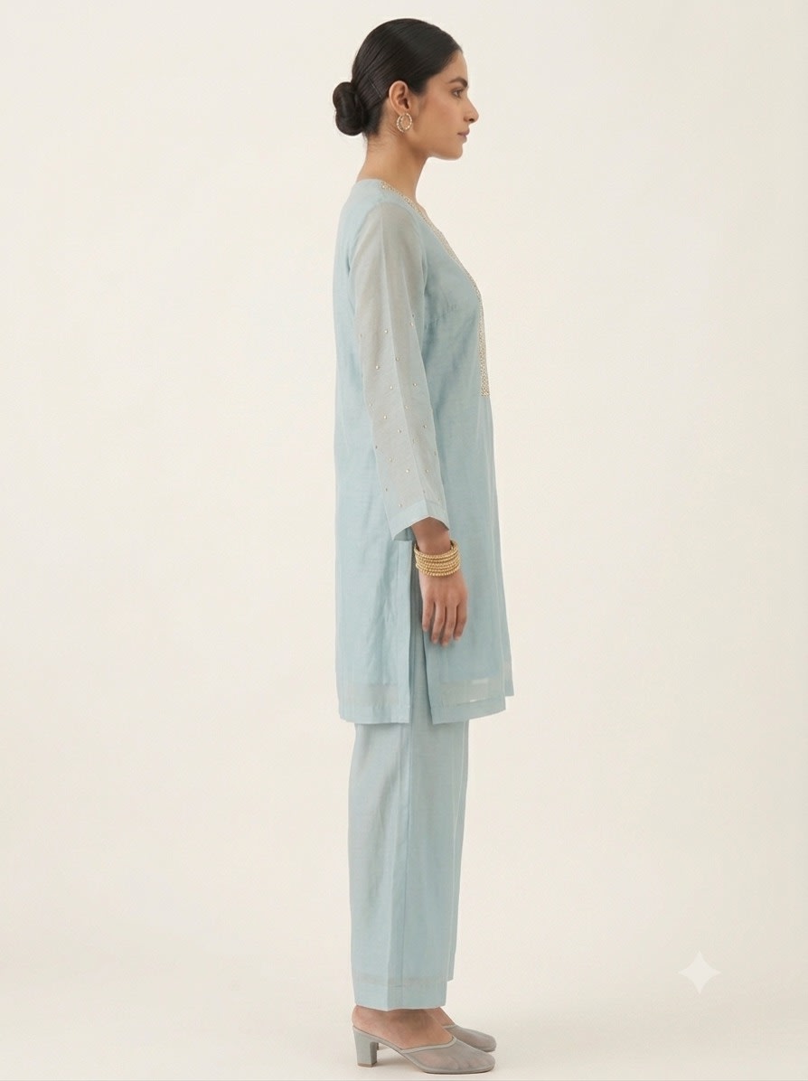 Celeste Mist Embroidered Set view 3