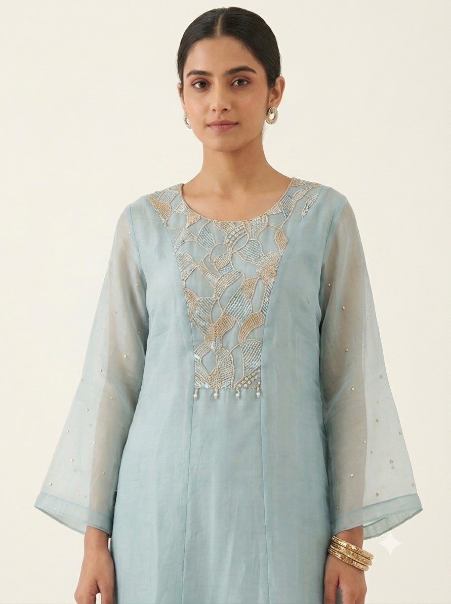 Celeste Mist Embroidered Set view 2