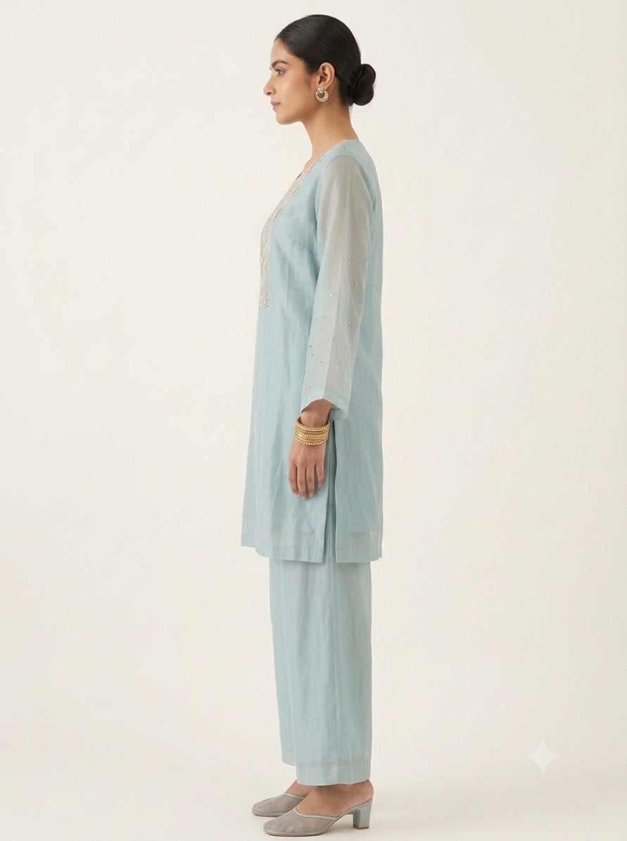 Celeste Mist Embroidered Set view 4