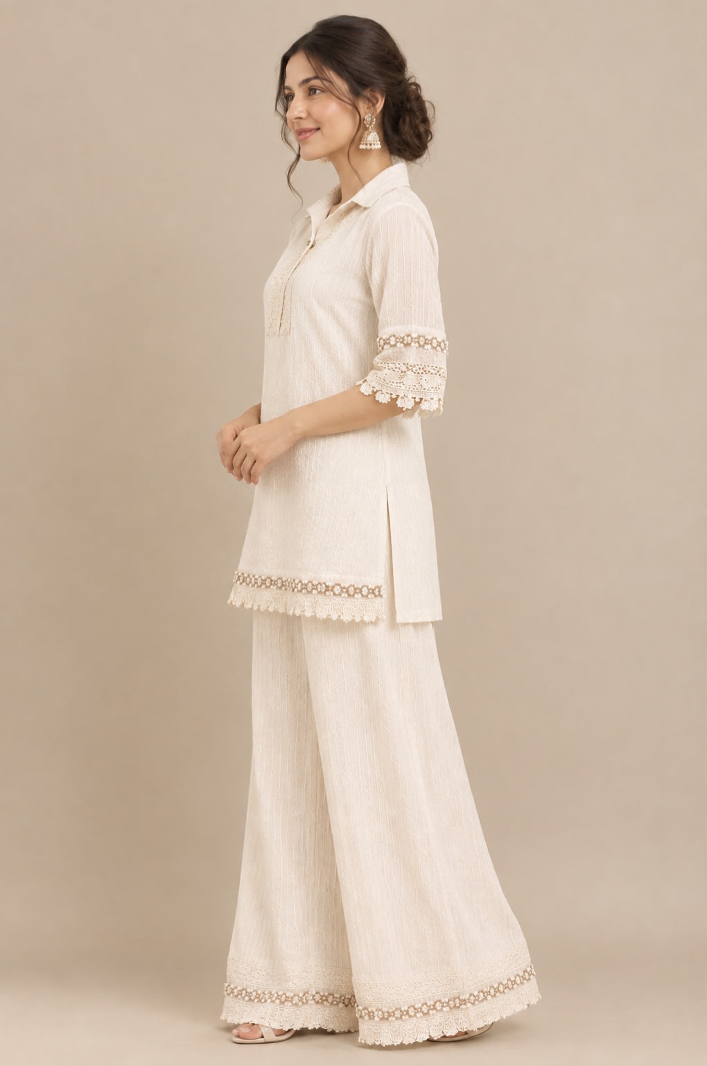 Ivory Lace-Trim Co-ord Set view 4