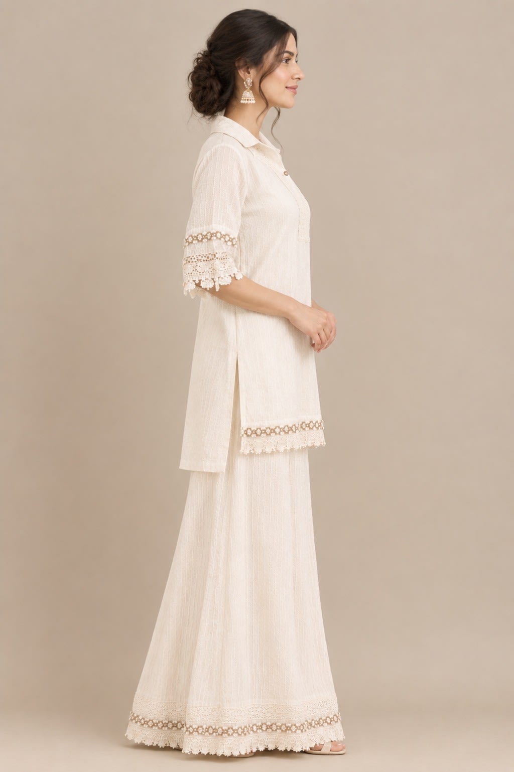 Ivory Lace-Trim Co-ord Set view 3