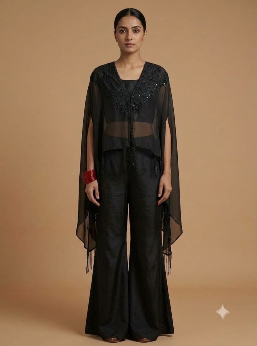 Midnight Sheer Cape Co-ord Set view 1