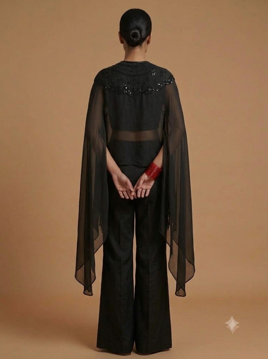 Midnight Sheer Cape Co-ord Set view 5