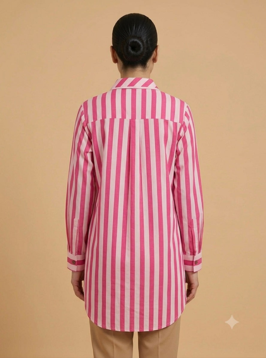 Fuchsia Bloom Striped Shirt view 4
