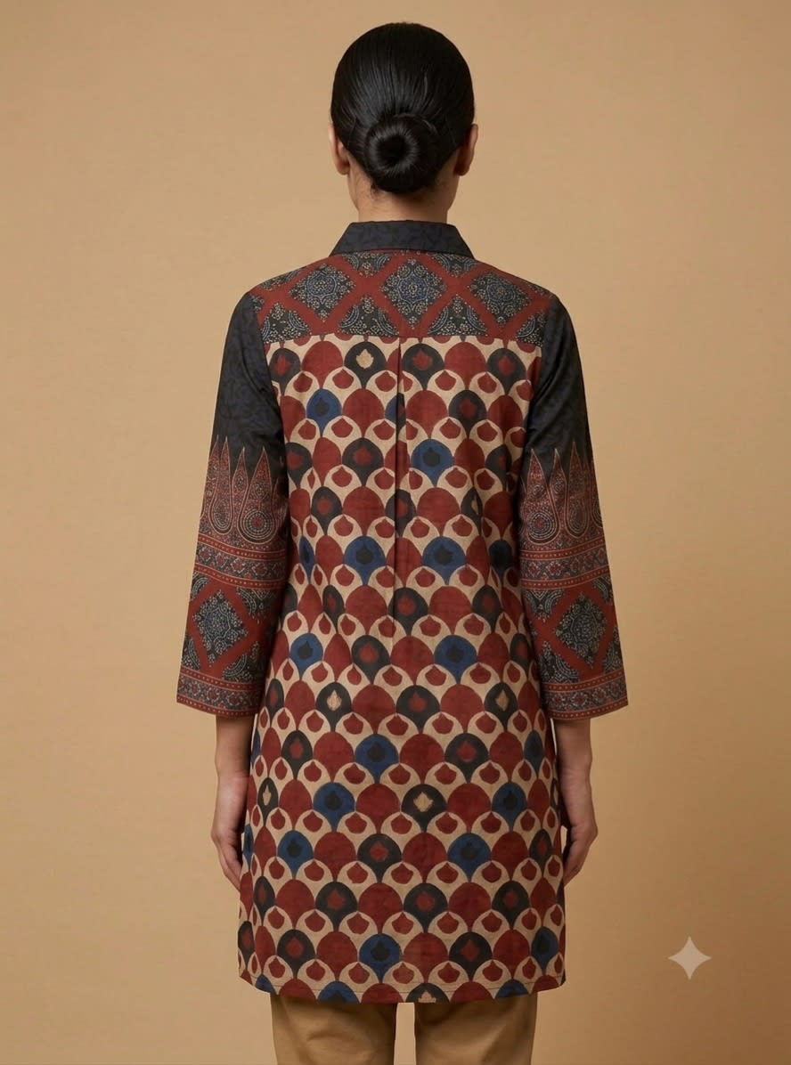 Maroon Mosaic Printed Tunic view 4