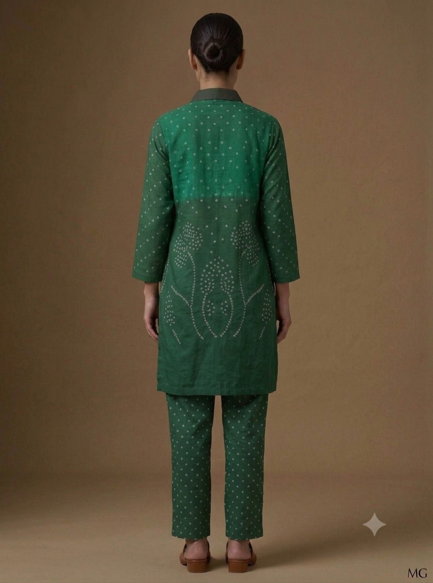 Emerald Dotted Motif Shirt view 4