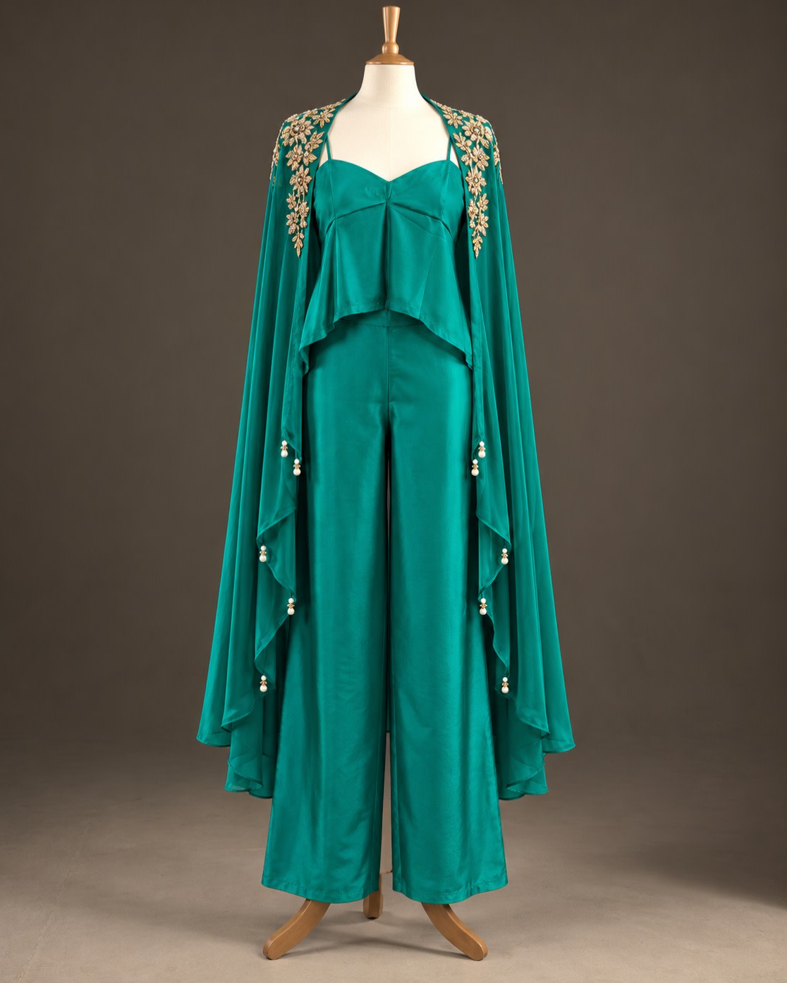 Teal Cascade Cape Co-ord Set view 1