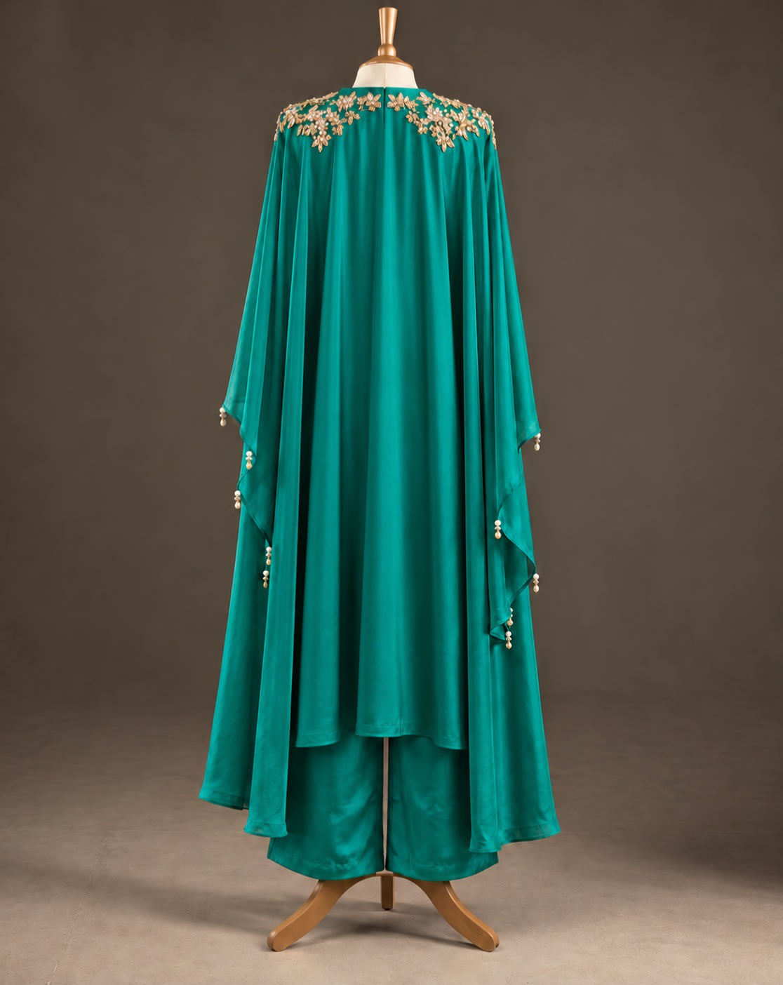 Teal Cascade Cape Co-ord Set view 5