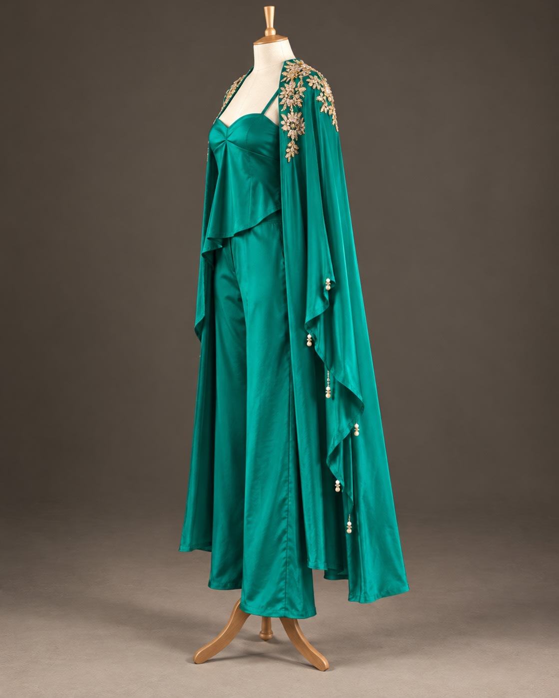 Teal Cascade Cape Co-ord Set view 4