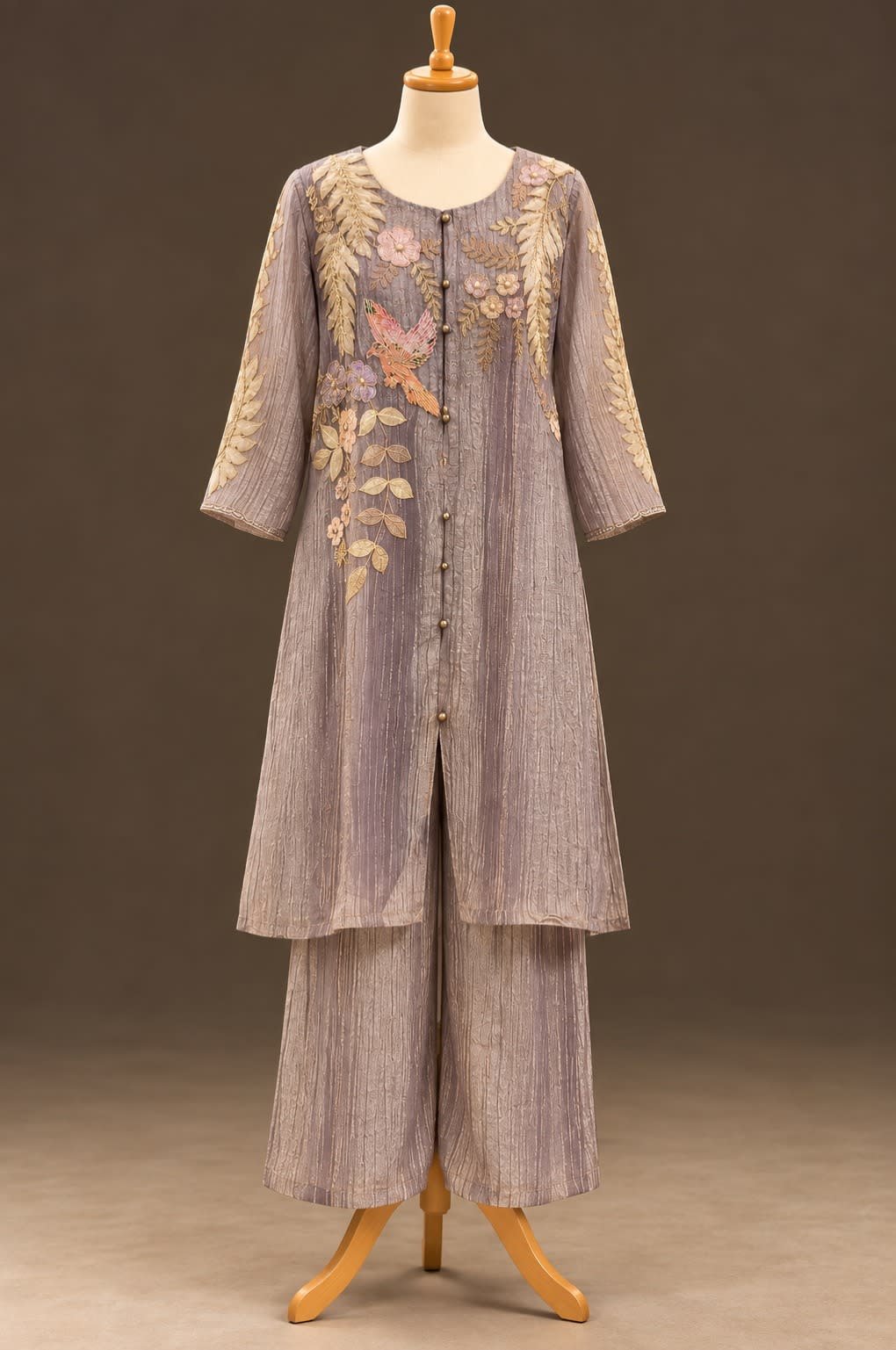 Lavender Botanical Threadwork Co-ord Set view 1